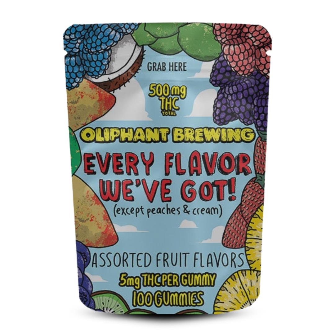EVERY GUMMY WE'VE GOT (except peaches & cream) 100pk GUMMIES - 500MG THC