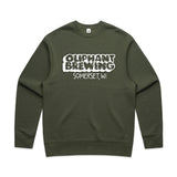 Oliphant Puff Paint Crewneck - Cypress Green