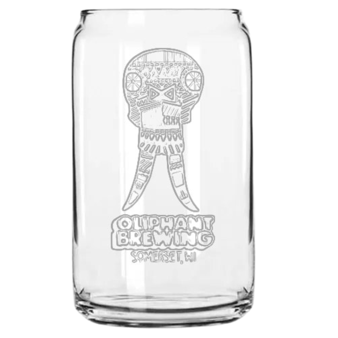Oliphant Skull Embossed 12oz Can Glass