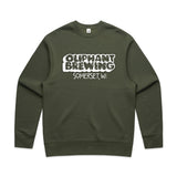 Oliphant Puff Paint Crewneck - Cypress Green