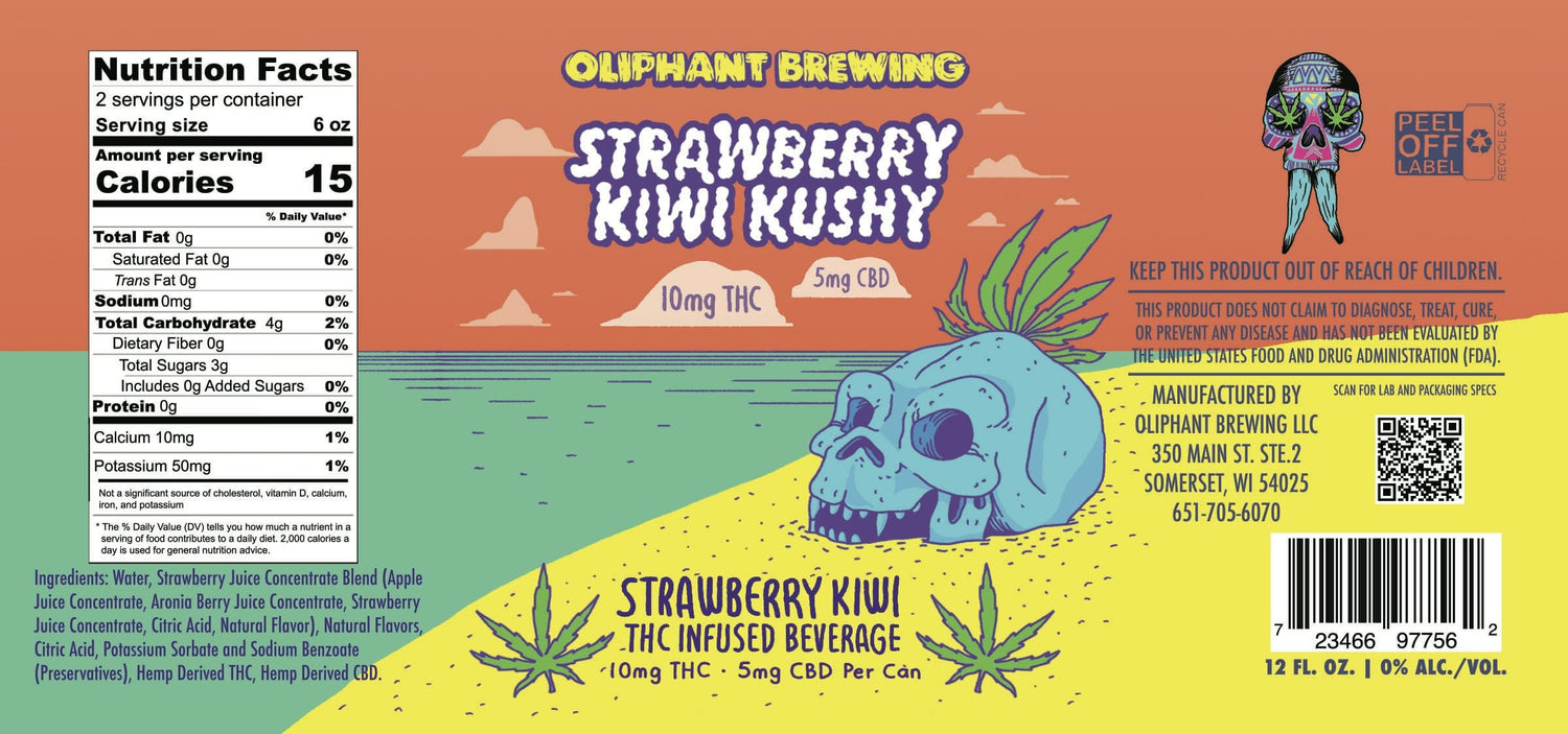 Strawberry Kiwi Kushy 10mg THC Beverage
